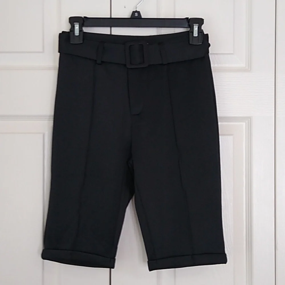 NEW Fashion Nova Walk In The Park Biker Trouser - Black - Picture 3 of 16